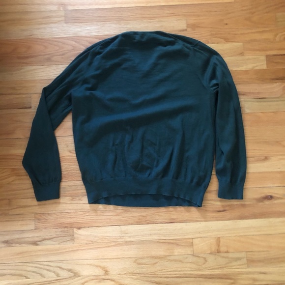 Lands End Pullover Dark Green V Neck Sweater - Picture 4 of 4